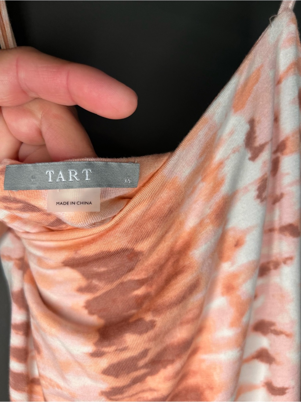 Tart Peach & Coral Tie-Dye Midi Slip Dress - Picture 3 of 3